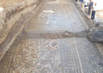 الكشف عن لوحة فسيفساء نادرة في وسط سوريا عمرها 1600 عام