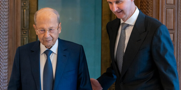 الرئيس الأسد يستقبل الرئيس اللبناني السابق العماد ميشال عون